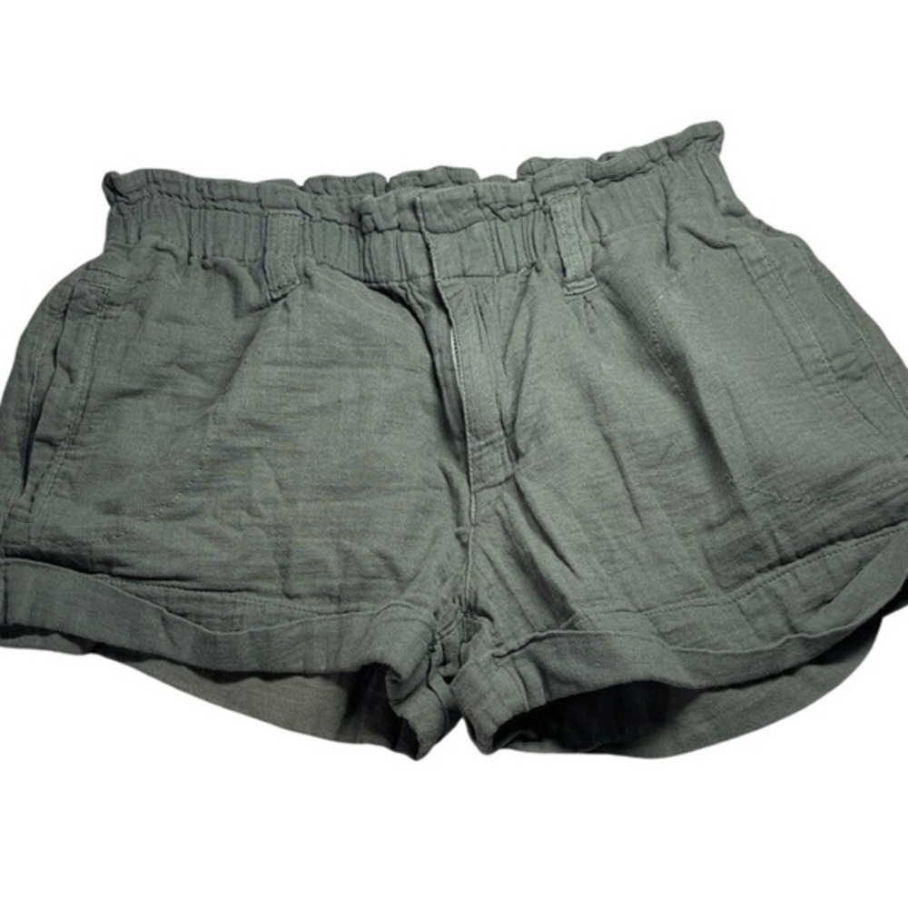 American Eagle Outfitters Paperbag Waist Shorts Olive Green Size 2‎ summer